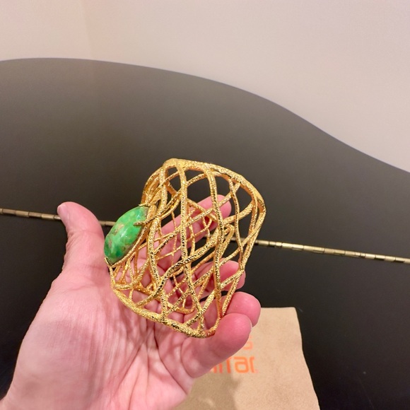 RARE Bohemian Luxury authentic Alexis Bittar Gemstone Statement Cuff/Bracelet - Picture 7 of 17